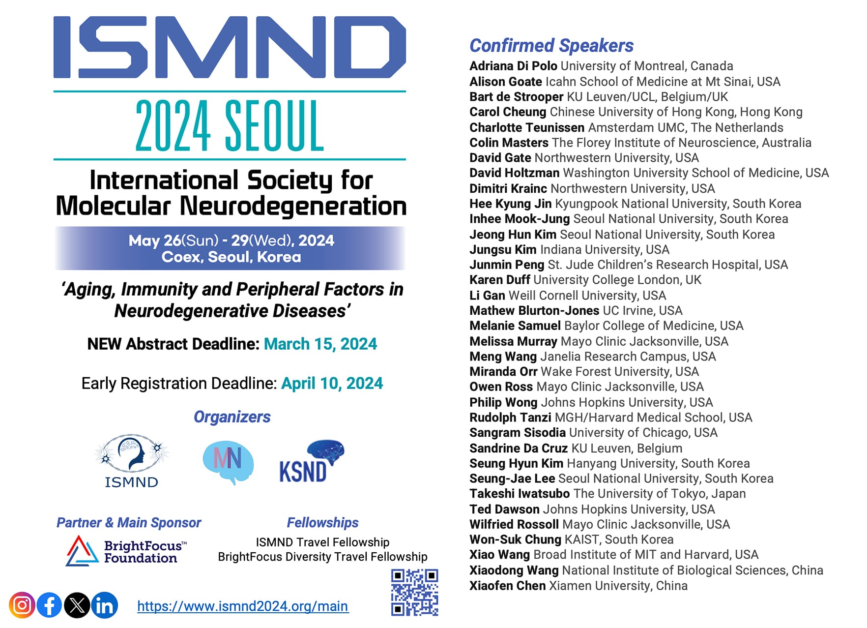 ISMND 2024, May 27-29, 2024 in Seoul, South Korea